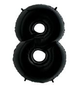 8 Rakam Siyah Folyo Balon 40 Inch