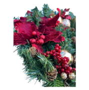 Yılbaşı Kapı Süsü 45 Cm Lüx Renkli YIlbaşı Çiçekli 8134