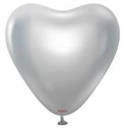 Kalisan 12 ınch Kalp Balon Mirror Gümüş 25'li