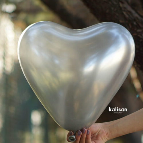 Kalisan 12 ınch Kalp Balon Mirror Gümüş 25'li