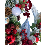 Yılbaşı Ahşap Kapı Süsü Süper Lüx Gümüş Ağaçlar 30 Cm 6529