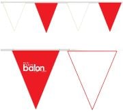 Kırmızı Beyaz Üçgen 25 Metre Branda Flama