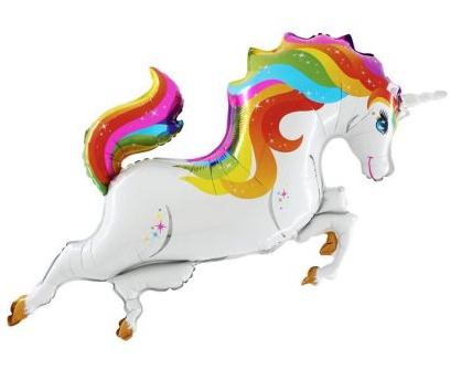 48'' Gökkuşağı Unicorn Folyo Balon