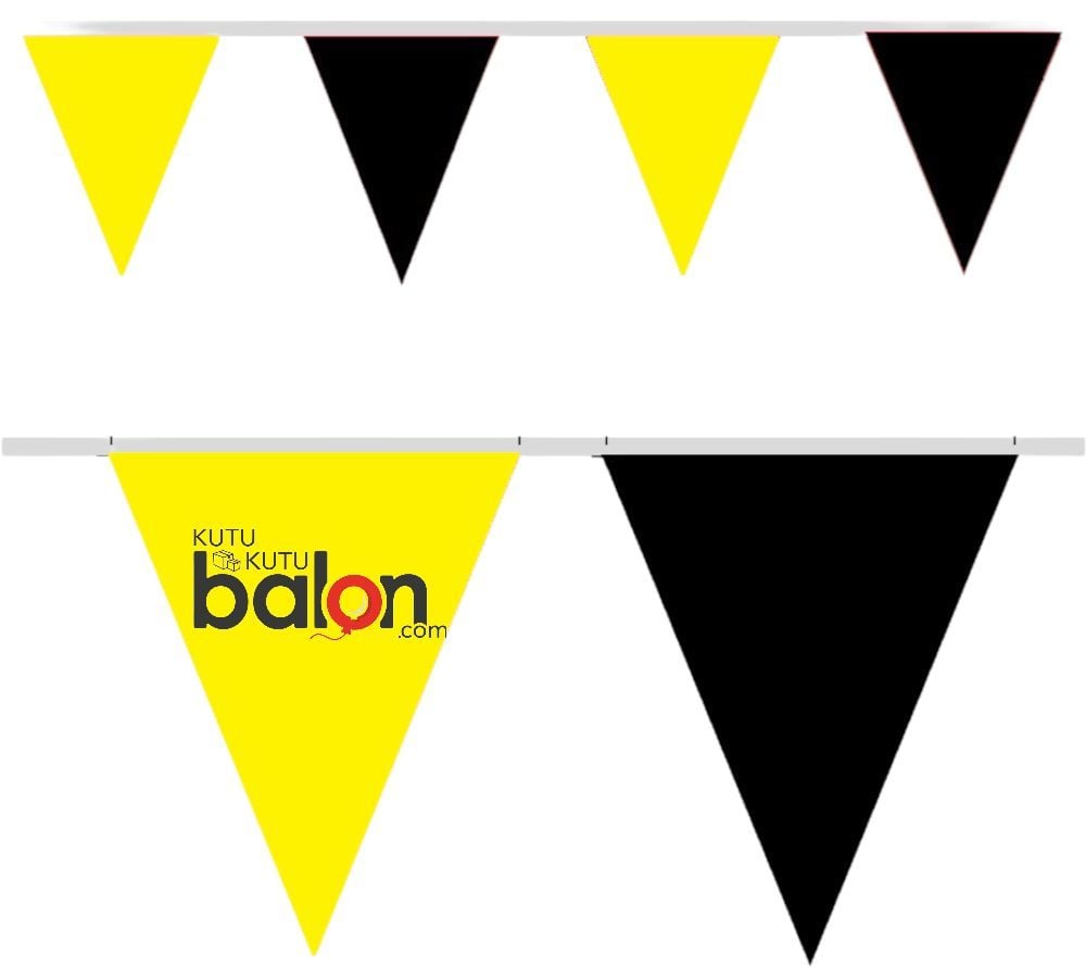 Sarı Siyah Üçgen 25 Metre Branda Flama