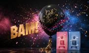 18'' Cinsiyet Balonu Ayaklı Girl Boy Gold Baskılı Pembe Konfetili