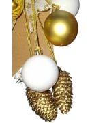 Yılbaşı Kapı Süsü Fiyonk  Beyaz Gold Kozalaklı 9643