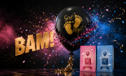 18 İnç Girl or Boy Gold Baskılı Ayaklı Cinsiyet Balonu – Pembe Konfetili