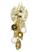 Yılbaşı Kapı Süsü Fiyonk  Beyaz Gold Kozalaklı 9643