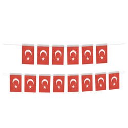 Küçük İpli Kağıt Bayrak Flama 50 Li