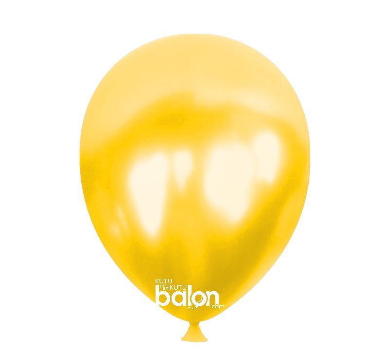 Kutu Kutu Balon Metalik Sarı 100' lü 12''