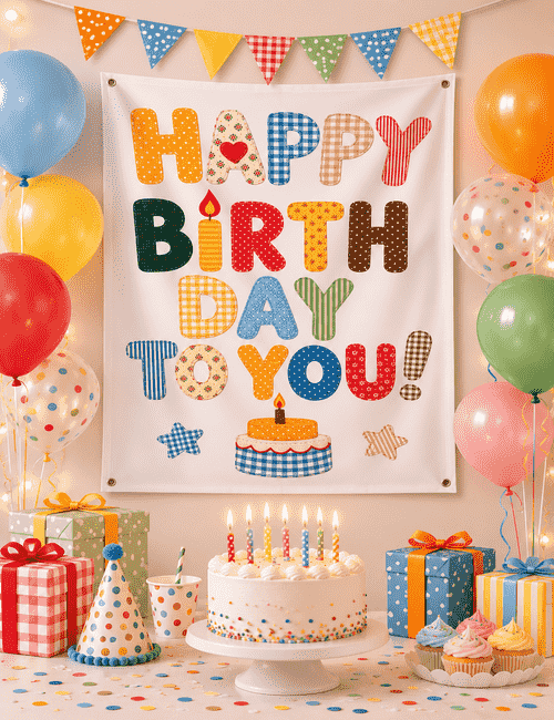 Happy Birthday To You Bez Afiş 100* 150 CM
