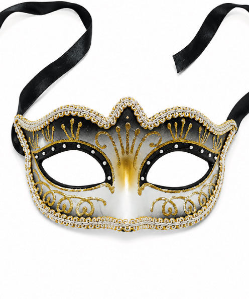 Maske Plastik İşlemeli siyah Gold