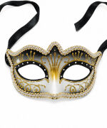 Maske Plastik İşlemeli siyah Gold