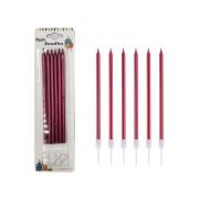 İnce Mum 6'lı Kırmızı 15 cm