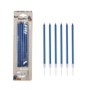 İnce Mum 6'lı Mavi 15 cm