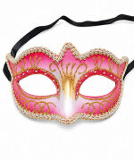 Maske Plastik İşlemeli Pembe Gold