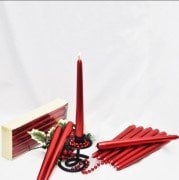 Varaklı Konik Şamdan Mum Kırmızı 10'lu Paket