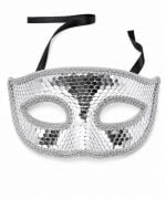 Maske Plastik Pullu İşlemeli Gümüş