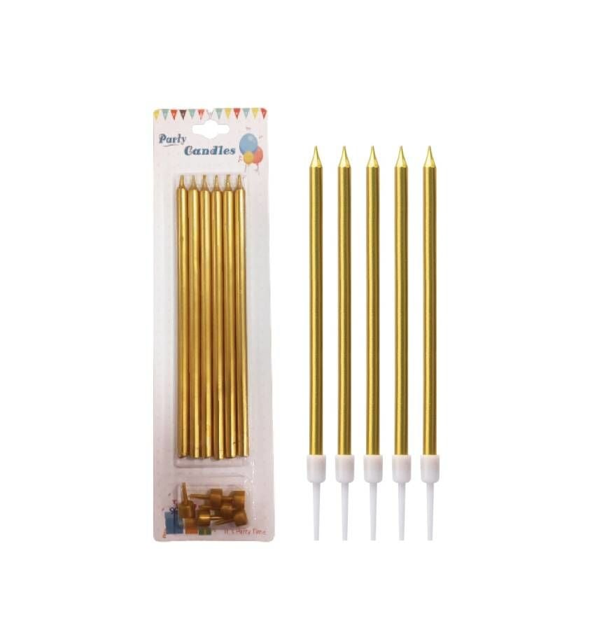 20 Cm 6'lı Mum Gold