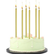 20 Cm 6'lı Mum Gold