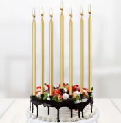 20 Cm 6'lı Mum Gold