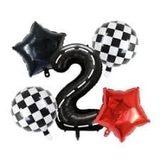 2 Yaş Yarış Arabaları Temalı Folyo Balon Set 5'li