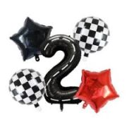 2 Yaş Yarış Arabaları Temalı Folyo Balon Set 5'li