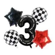 3 Yaş Yarış Arabaları Temalı Folyo Balon Set 5'li