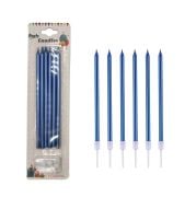 20 Cm 6'lı Mum Mavi