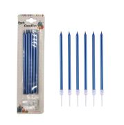 20 Cm 6'lı Mum Mavi