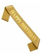 Happy Birthday Gold Simli Kuşak