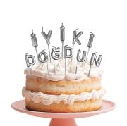 Gümüş İyi Ki Doğdun Mum 11 Parça