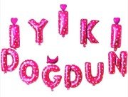 İYİ Kİ DOĞDUN PEMBE PUANTİYELİ FOLYO BALON