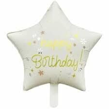 18'' Krem Happy Birthday Folyo Balon