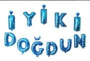 İYİ Kİ DOĞDUN MAVİ PUANTİYELİ FOLYO BALON