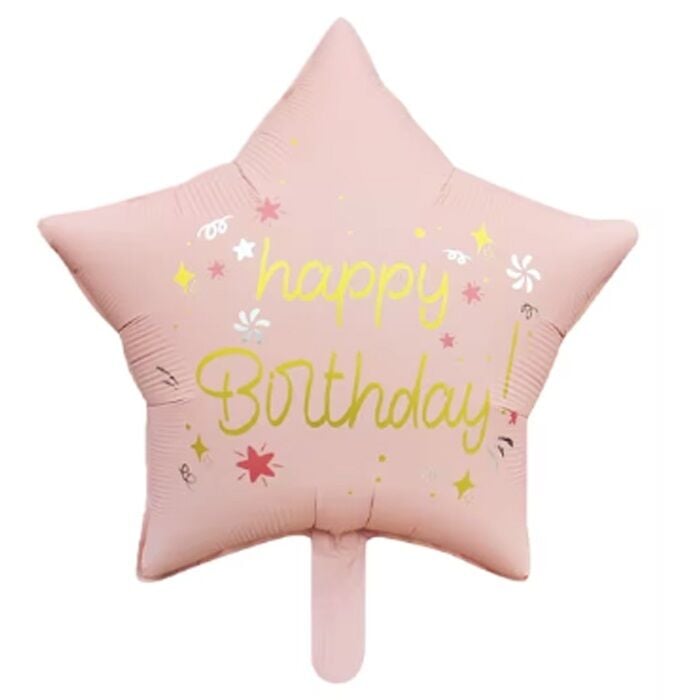 18'' Pembe Happy Birthday Folyo Balon