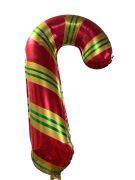 Yılbaşı Kırmızı Gold Baston Folyo Balon 60*98 Cm