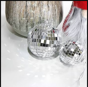 Yılbaşı Top Süs Disko Topu Gümüş 8 Cm 2871