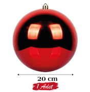 Yılbaşı Top Süs 20 Cm Parlak Kırmızı