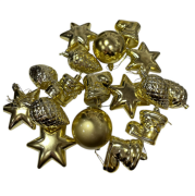 Yılbaşı Top Süs Asetat Kutulu Gold Karışık 17'li 7048