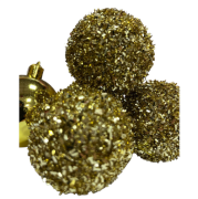 Yılbaşı Top Süs Asetat Kutulu 6 Cm Süslü Gold 16'lı