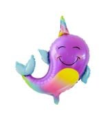 Boynuzlu Renkli Balina Folyo Balon 87-83 cm 7227