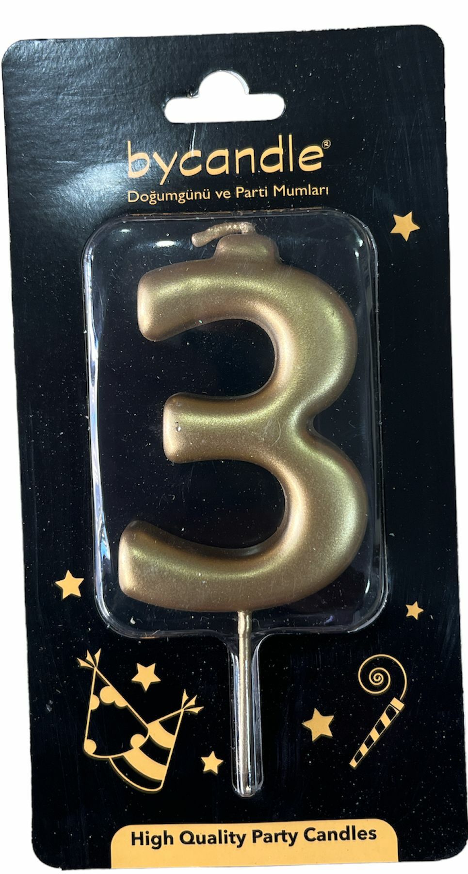 3 Rakam mum gold BÜYÜK