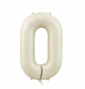 0 Numara 34 İnç 76 CM Krem Renk Folyo Rakam Balon