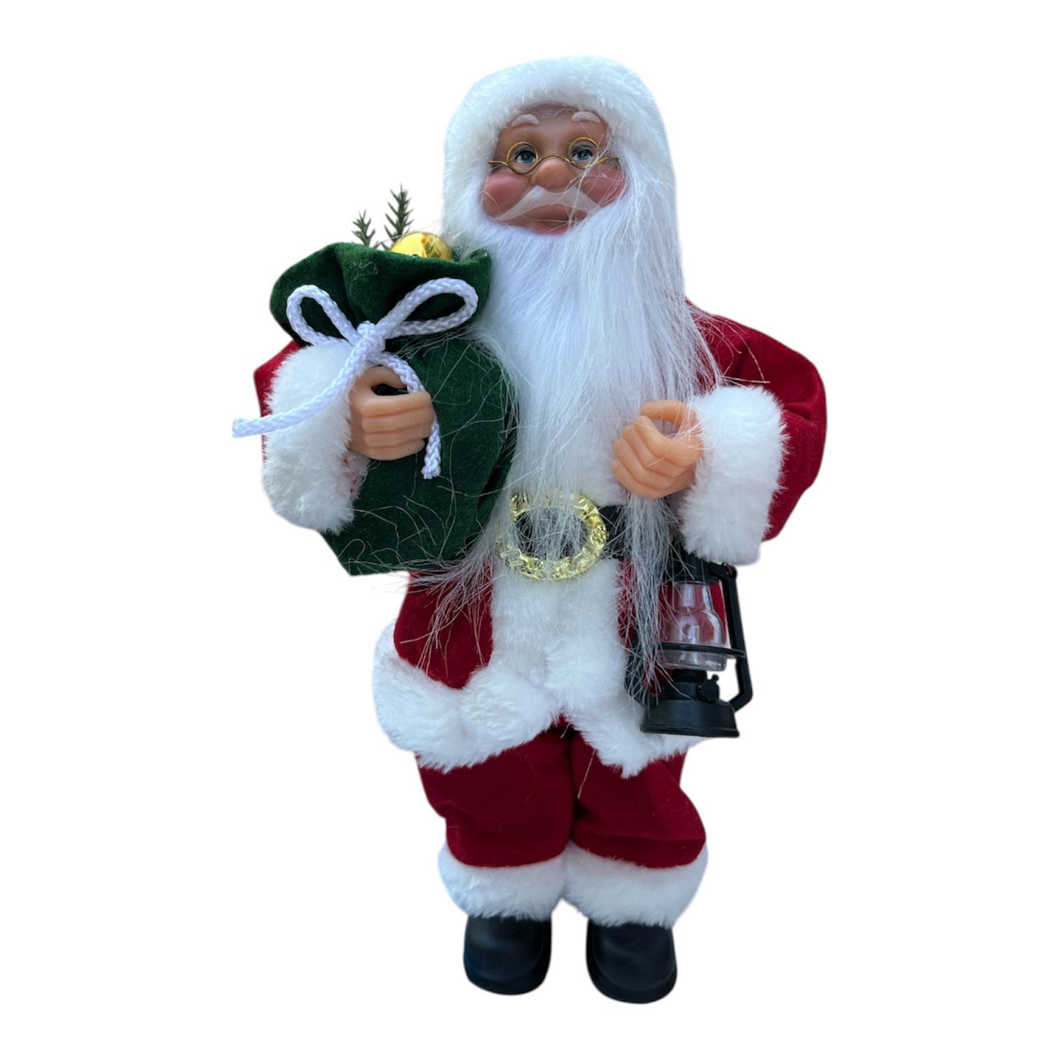 Yılbaşı Kukla Noel Baba Fenerli 30 Cm