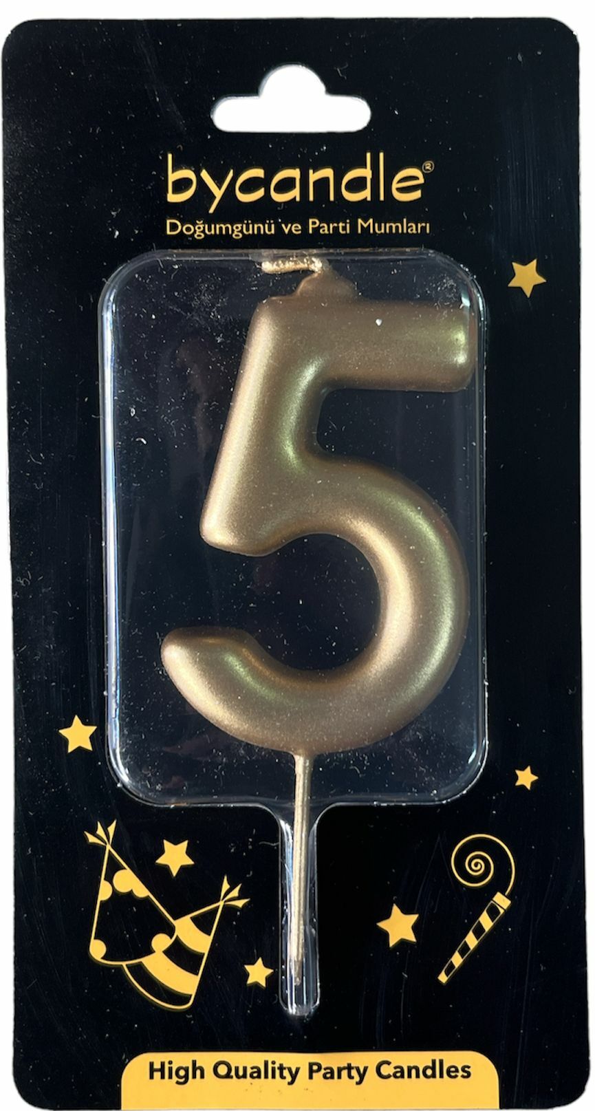 5 Rakam mum gold BÜYÜK