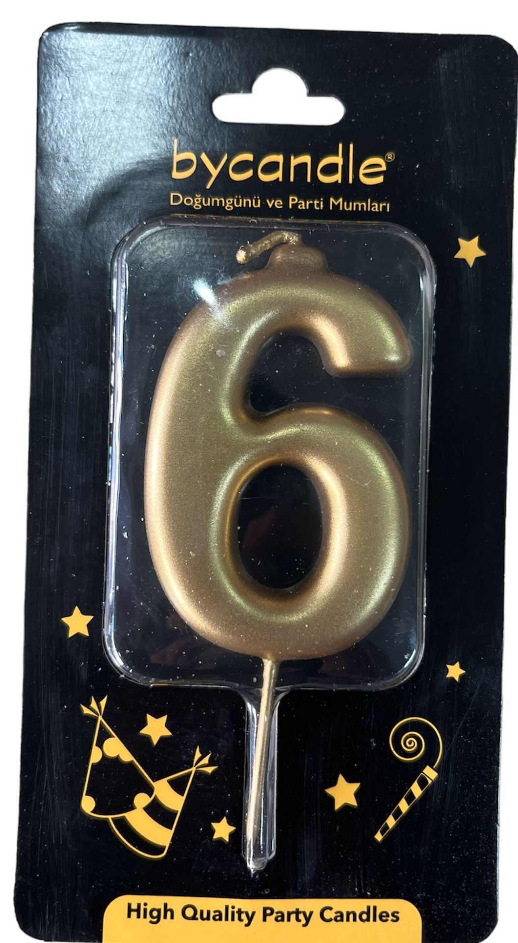 6 Rakam mum gold BÜYÜK