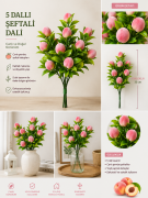 5 Dallı Yapay Şeftali Dalı