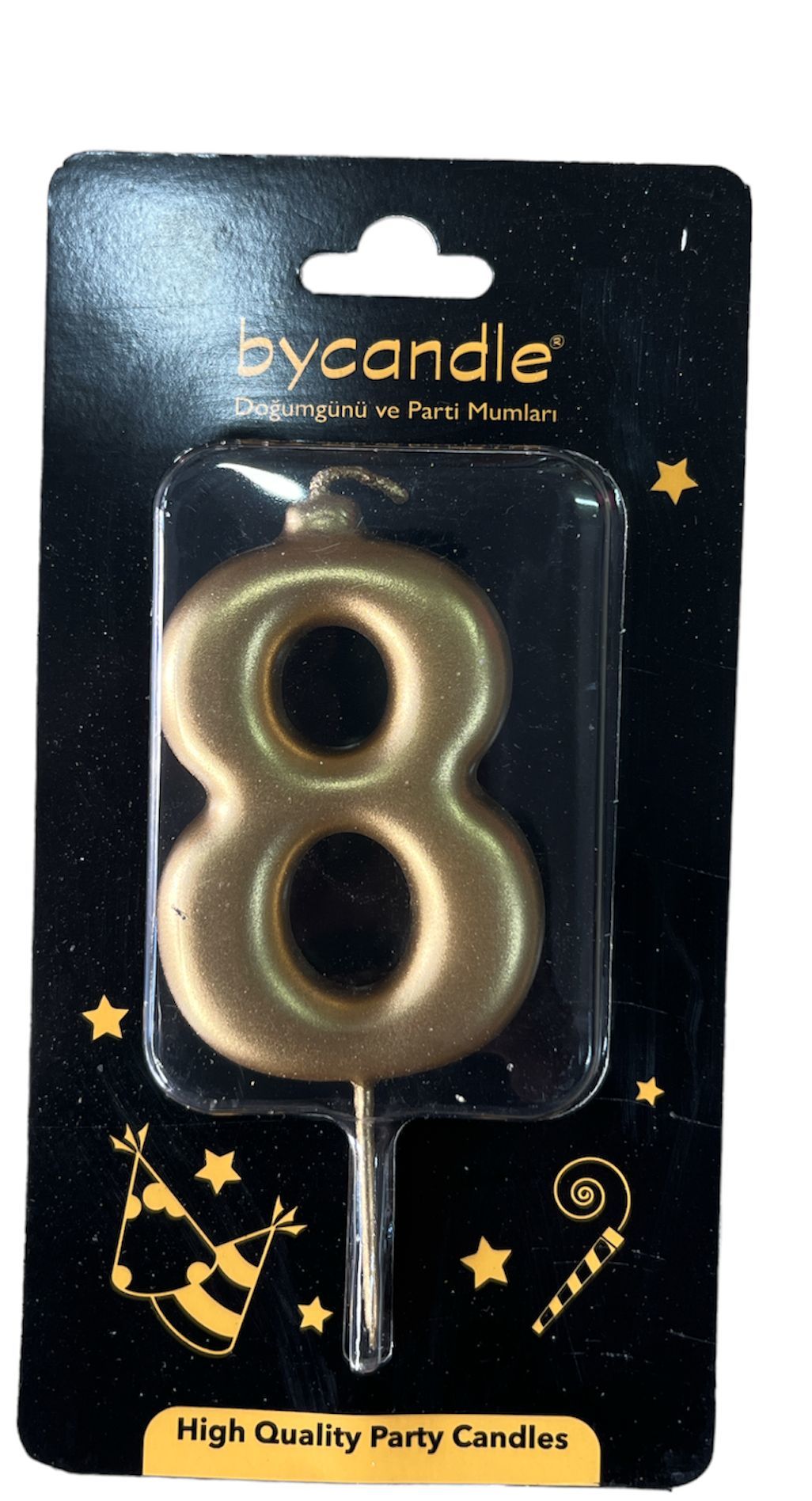 8 Rakam mum gold BÜYÜK