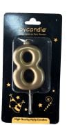 8 Rakam mum gold BÜYÜK